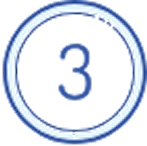 The number 1 inside a blue circle